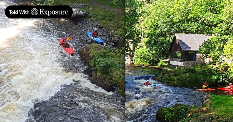 Packrafting río Tryweryn tramo National Whitewater Center Slalom