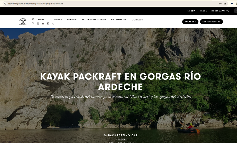 Packraft (Kayak) en las Gorgas del Ardèche